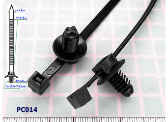 Хомут пластиковый универсальный D=(6.5-7.2)mm - PC014