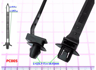 Хомут пластиковый универсальный L=((5.7-7)X10.4)mm - PC005