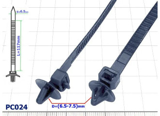 Хомут пластиковый универсальный D=(6.5-7.5)mm - PC024