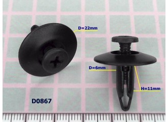 Клипсы D=6.0 mm Mazda - D0867